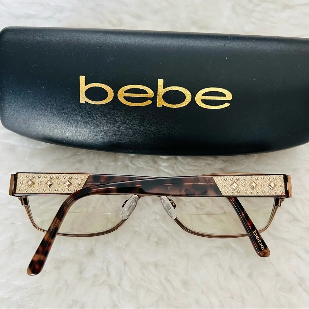 Bebe Brown Gunmetal/Plastic Full rim Eyeglass’s Frame